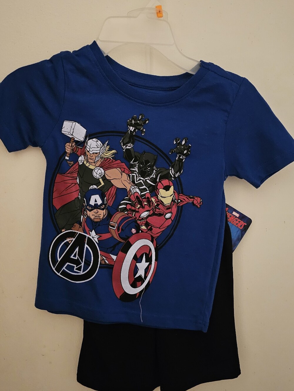 Marvel Avengers Boys Blue Graphic Tee and Shorts Set